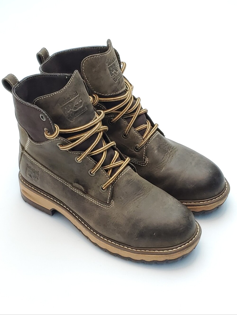 TIMBERLAND PRO Hightower 6" Alloy Toe Waterproof Work Brown Boots Women’s Size 6